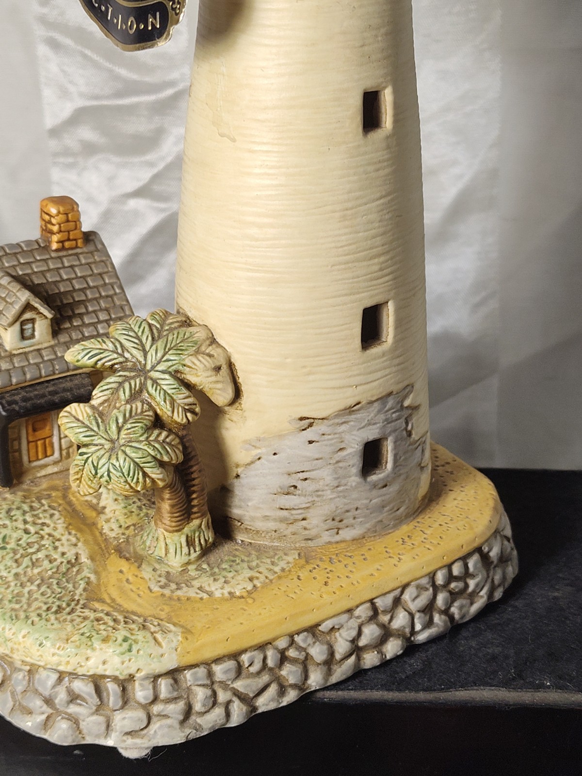 Vtg Lefton Cape Florida 1825 Lighthouse Ceramic Hand Painted No Light
