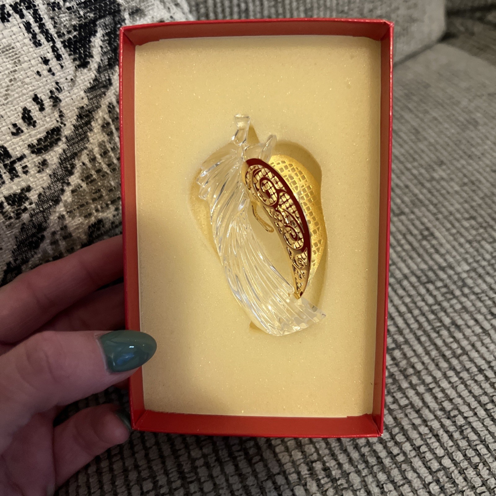 Gorham Figurine Cry/Gold Flying Angel With Box