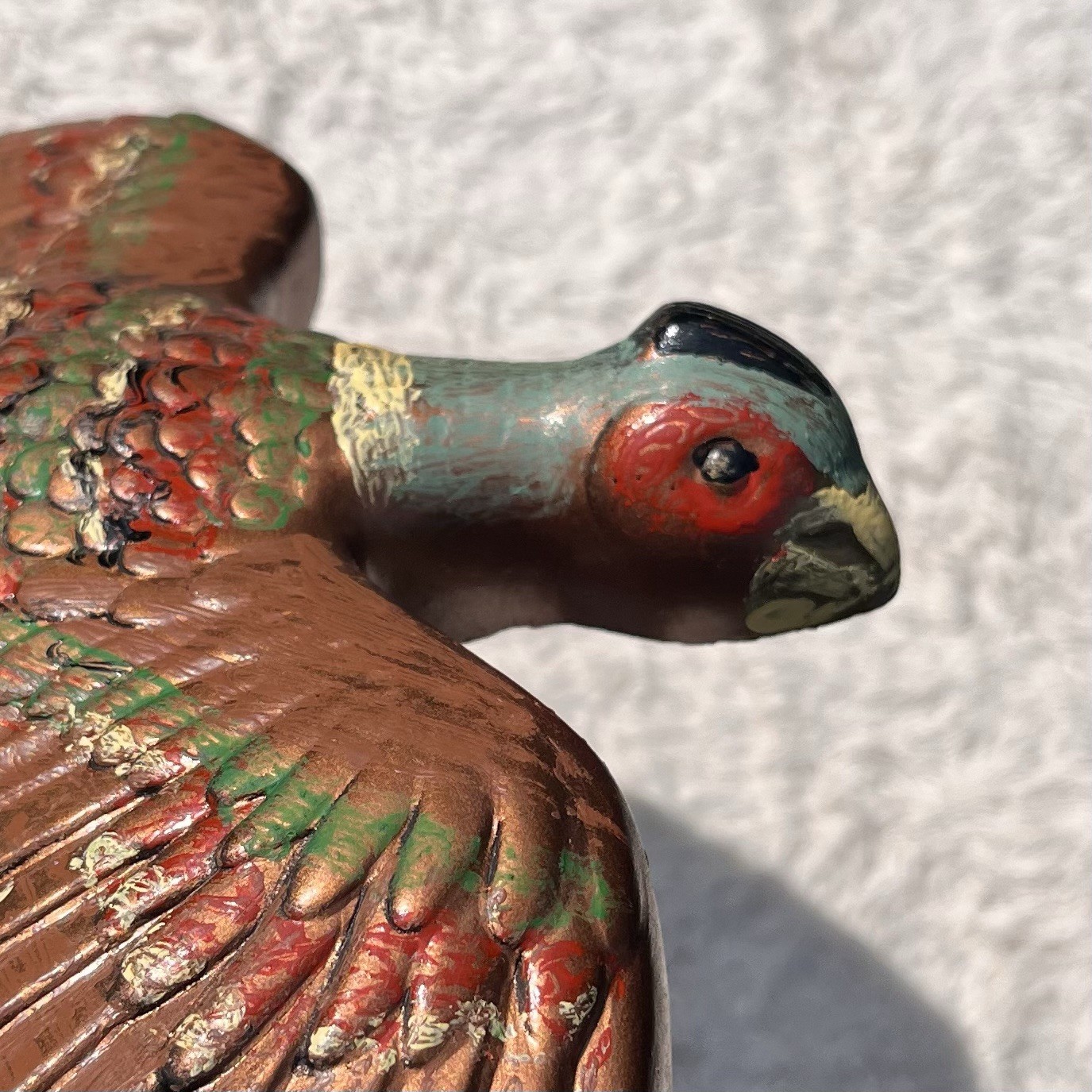 Vintage 1959 Chalkware Flying Pheasants Set of 2 Miller Studio Bronze Metallic