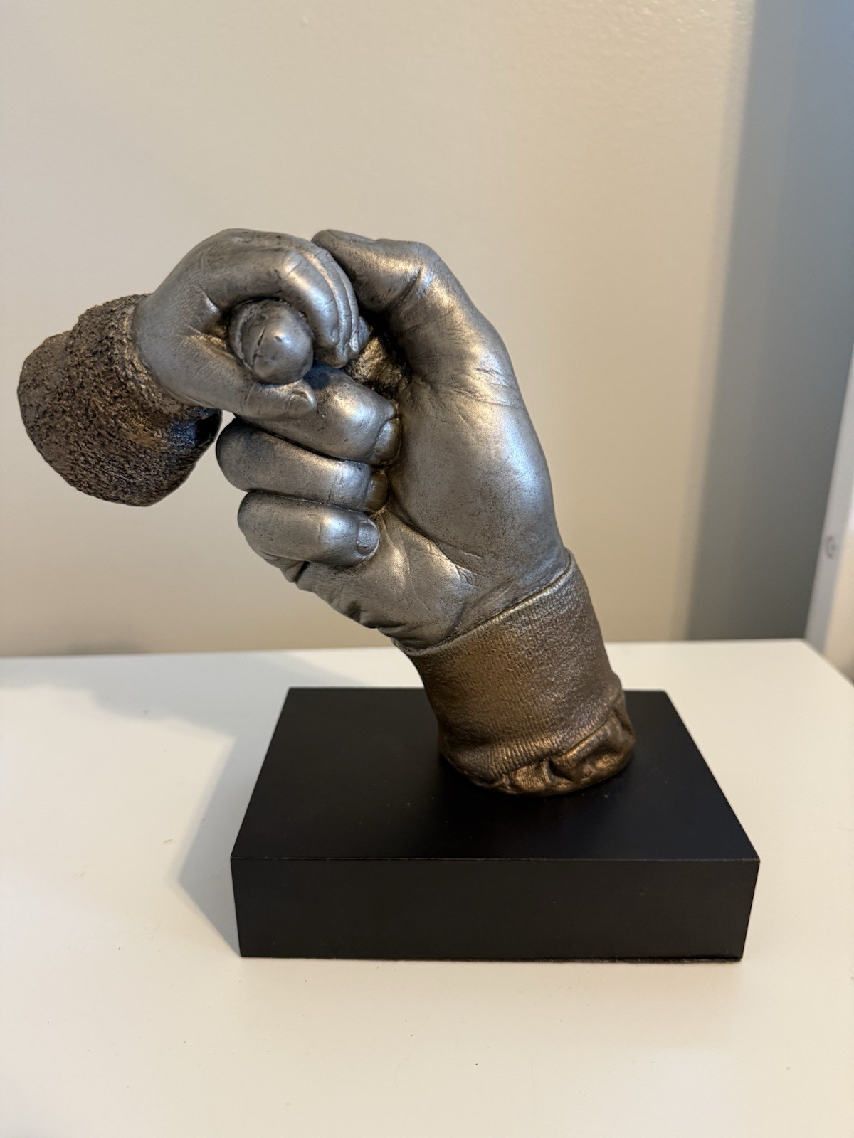 John Cutrone Daddy’s Baby Holding Hands Sculpture Bronze Toned Finish
