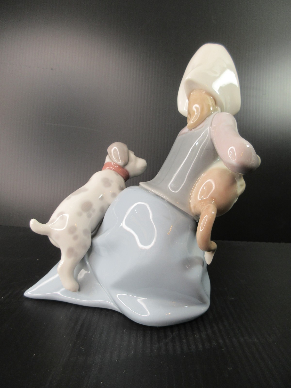 LLADRO “Little Friskies” Girl Holding Kitten Away From Dalmatian Puppy EUC