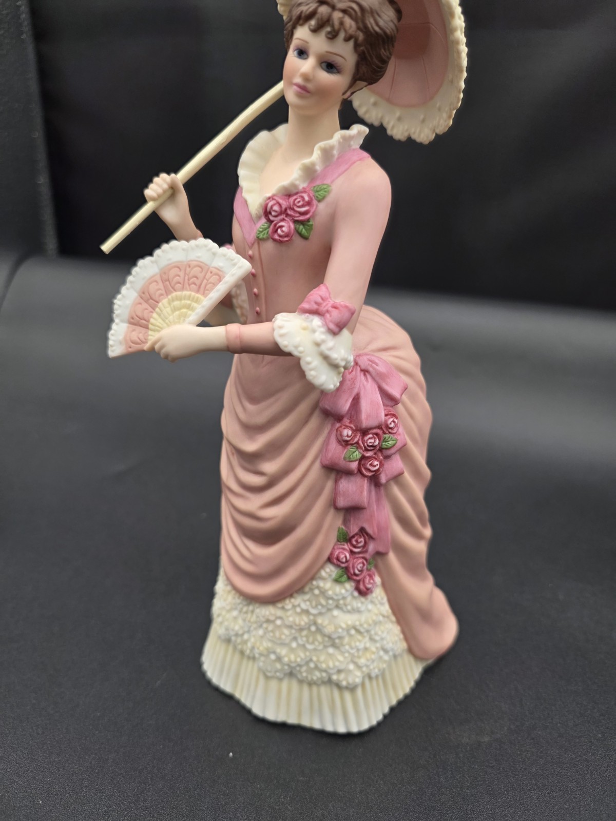 Gorham Lawn Party Lady Porcelain Limited Edition Figurine Victorian Pink Parasol