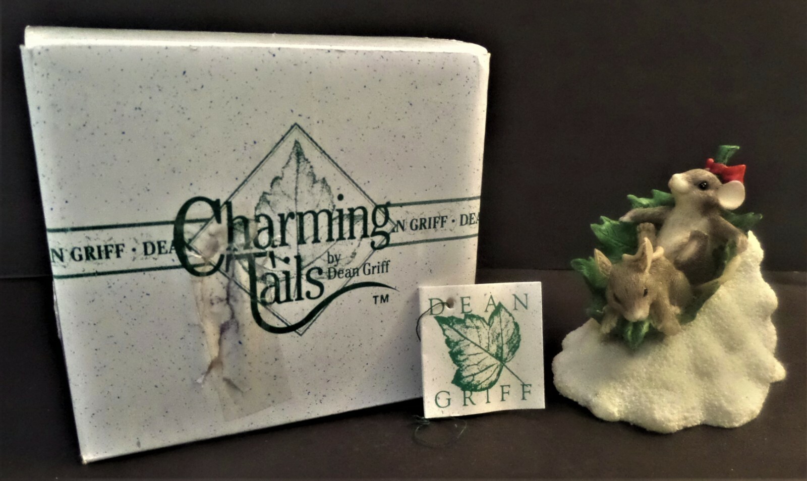 Charming Tails Flying Leaf Saucer Mouse Figurine #87305 Dean Griff Silvestri