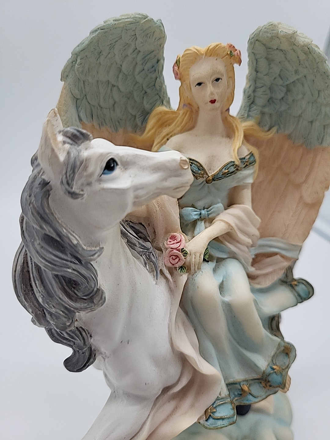 Angel on a White Horse Figurine Pastels Collection by Young’s Inc. Fairy Pixie
