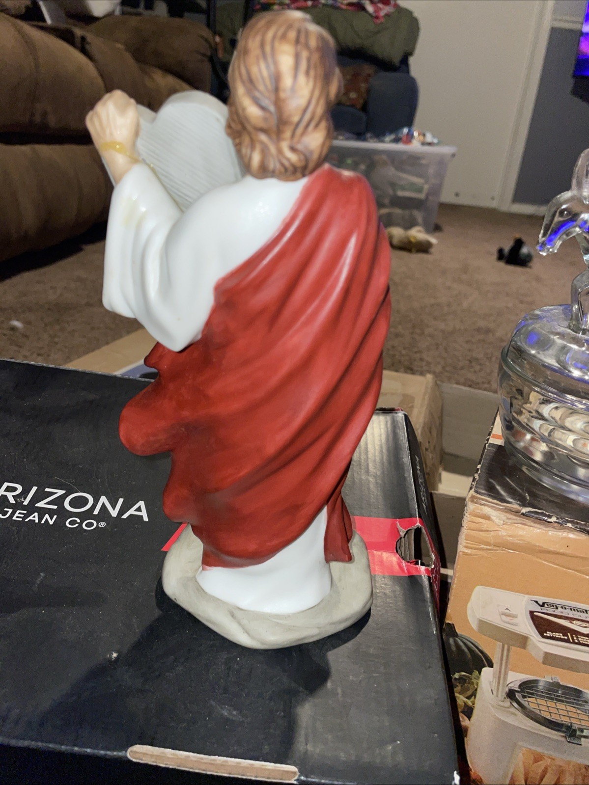 Vintage Homco Religious Biblical Painted Moses With Stone Tablet Figurine #1464