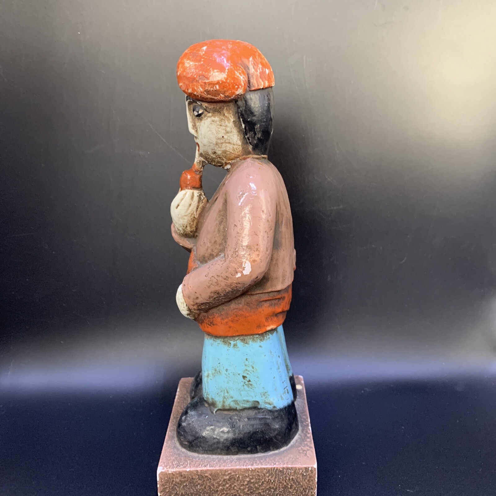 1967 Ethan Allen Bisque Man with Pipe Figure 9-1/2” Tall