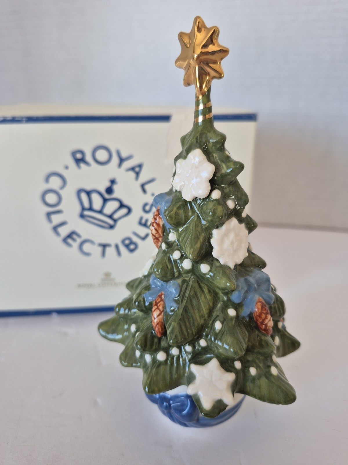 2015 Royal Copenhagen Annual Christmas Tree Pine Cones Porcelain Figurine w/ Box