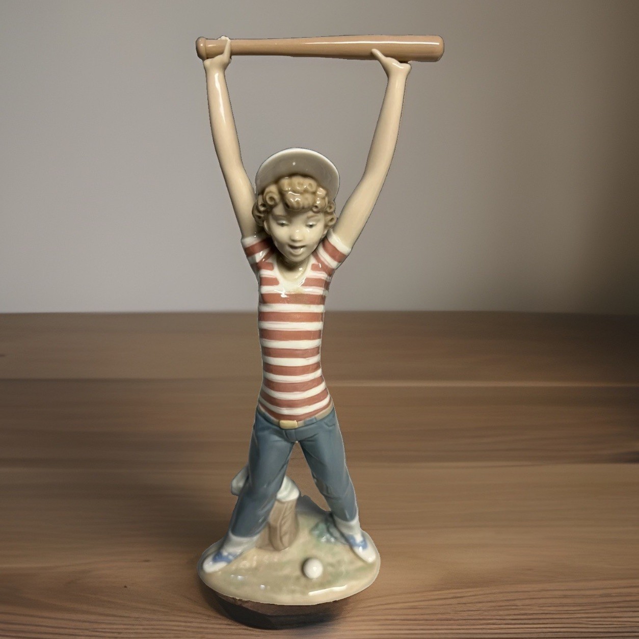 Vintage Lladro Can I Play Baseball Boy Porcelain Figurine 7610 Retired In 1990