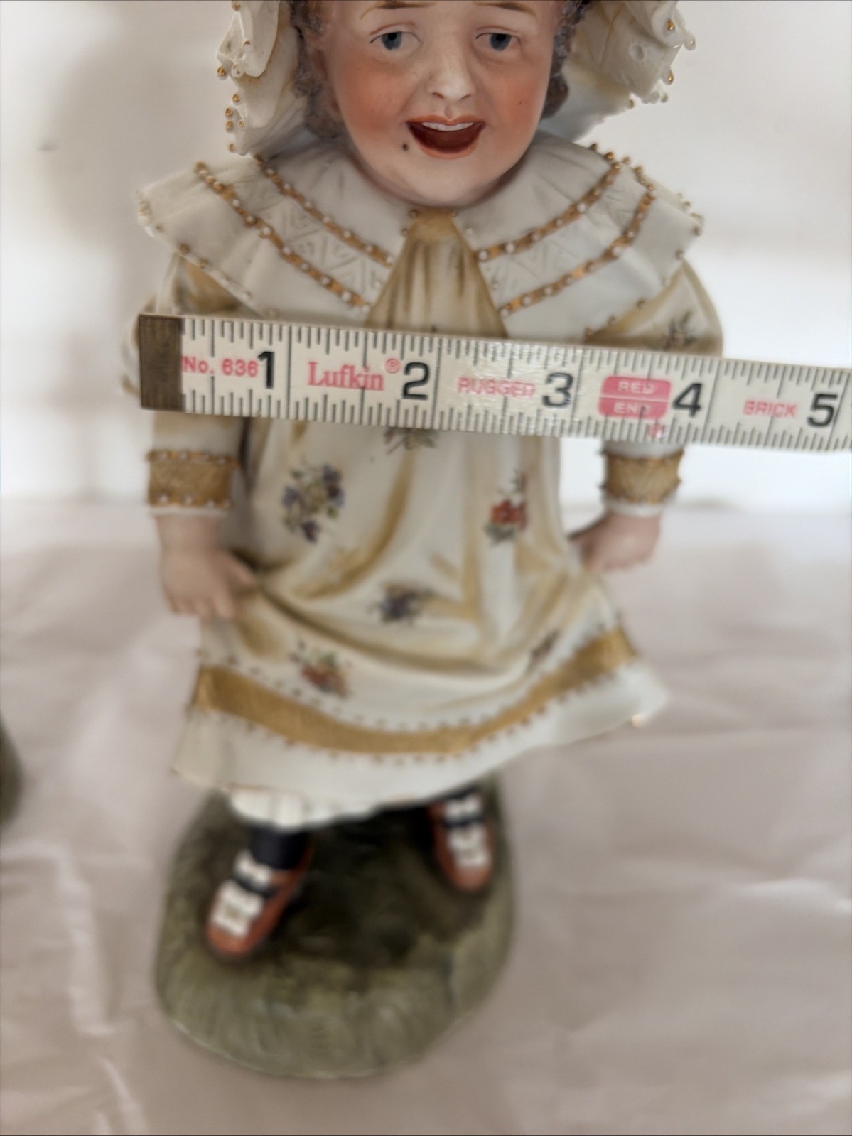 A Pair Of Antique Bisque Figurines Children Framers Late 19th Century