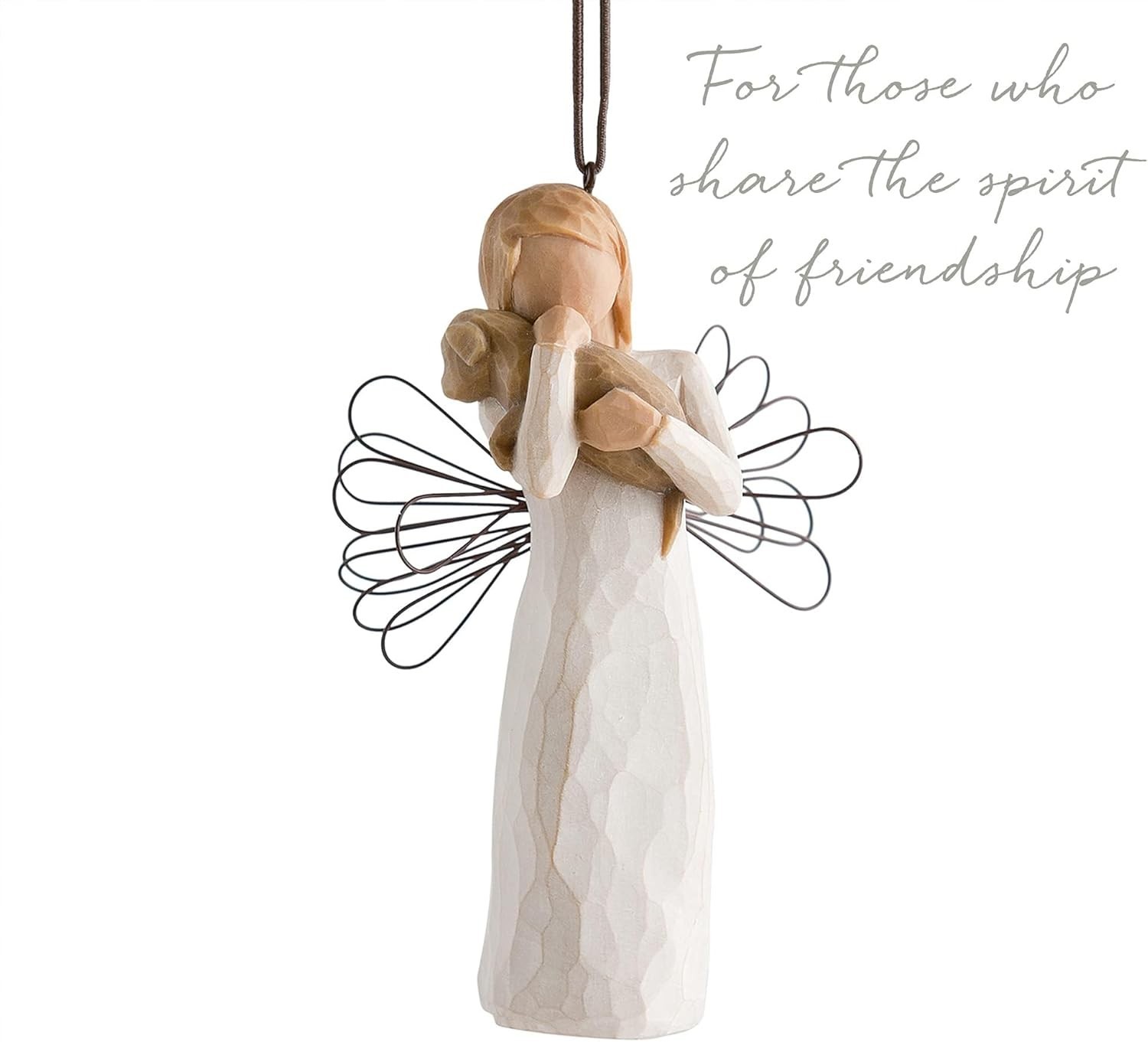 Angel of Friendship Ornament, Sculpted Hand-Painted Figure