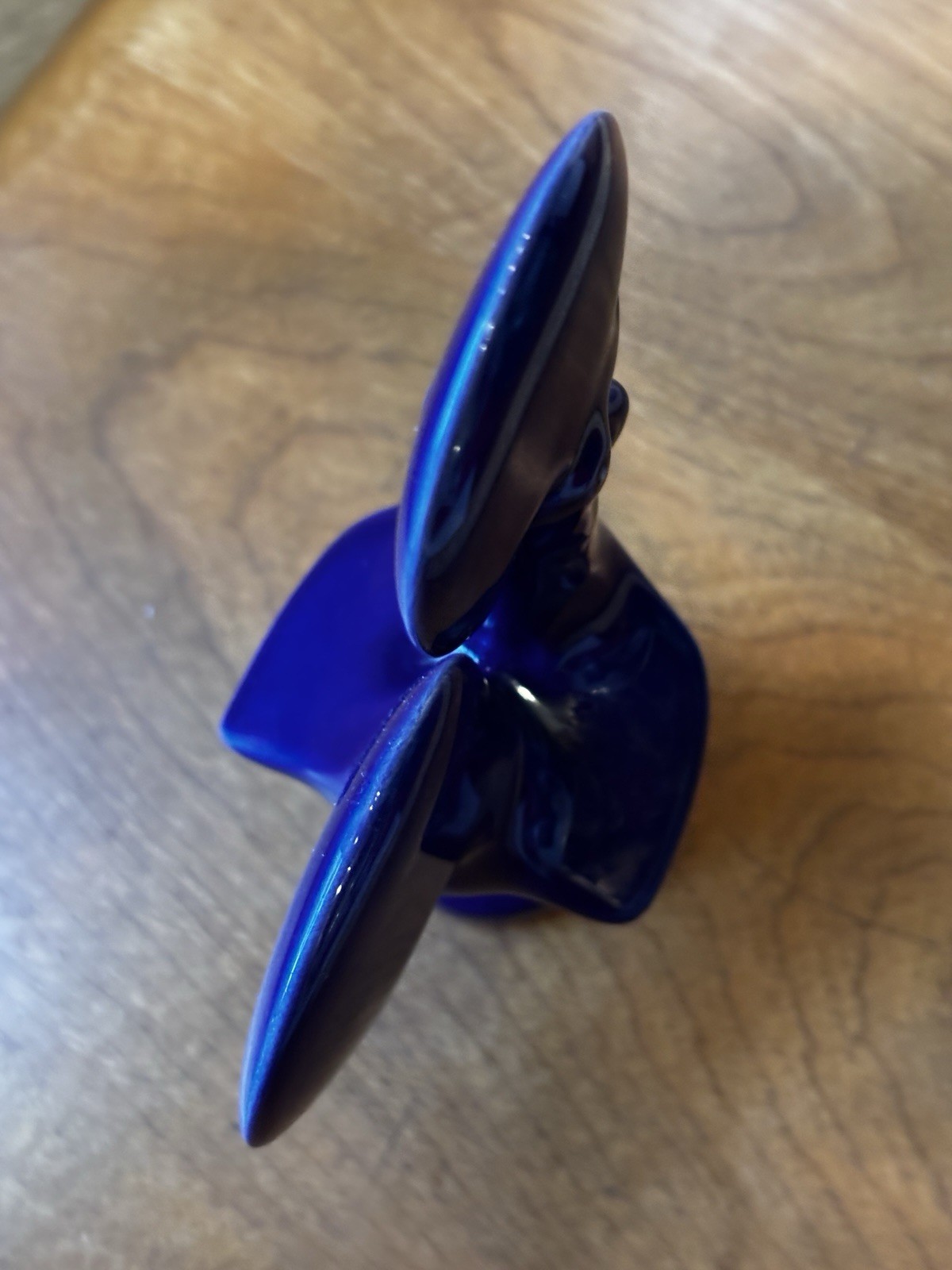 Traditional Navy Dark Blue Ceramic Portuguese Barcelos Glazed Rooster Figurine