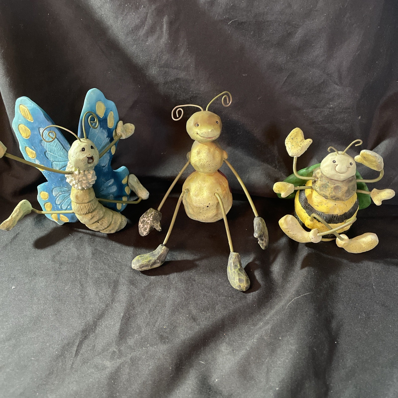 Anthropomorphic Insect Bug Shelf Sitters 3 Figures Garden