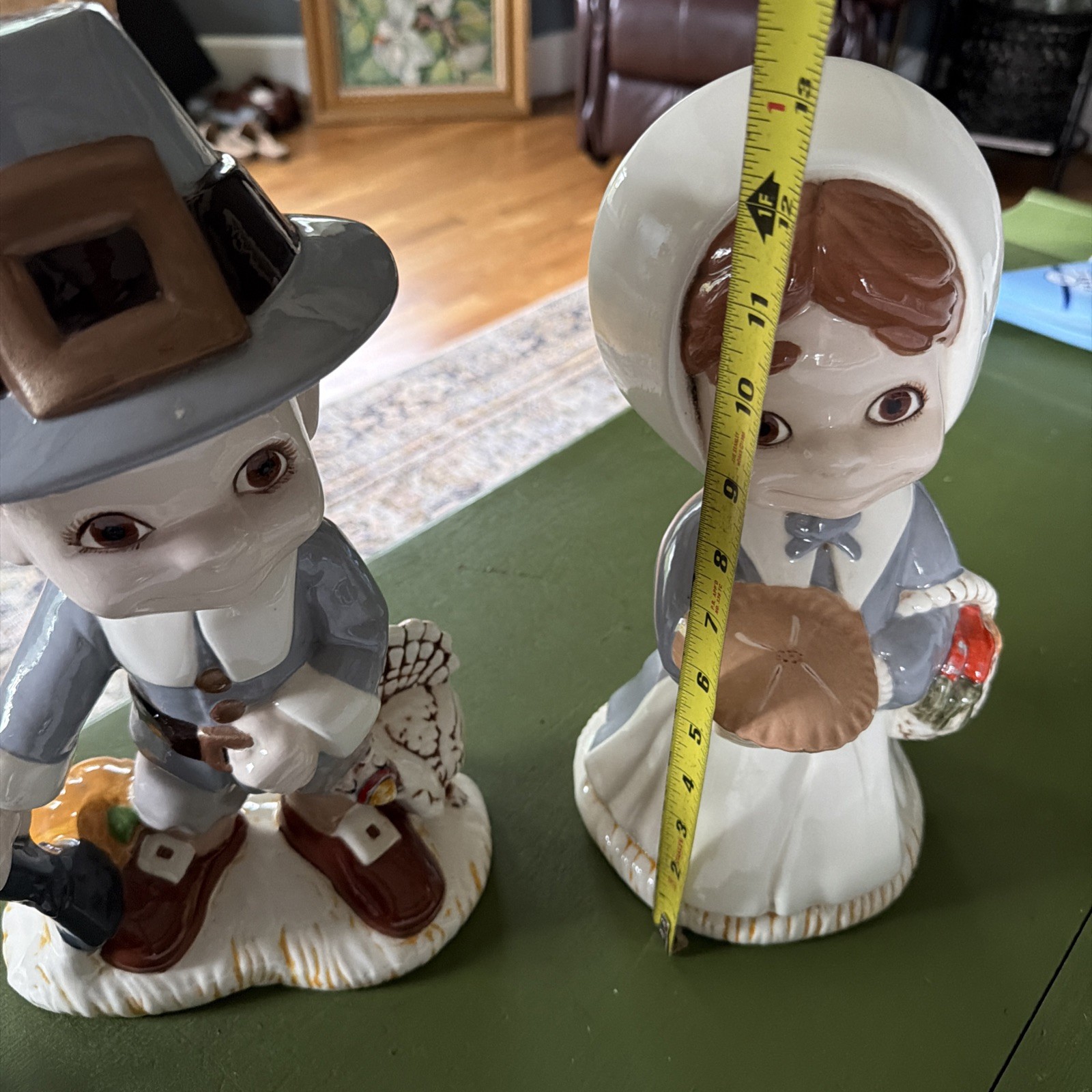 Pair of Ceramic Pilgrim FIgures, Pilgrim with Wife 1960s