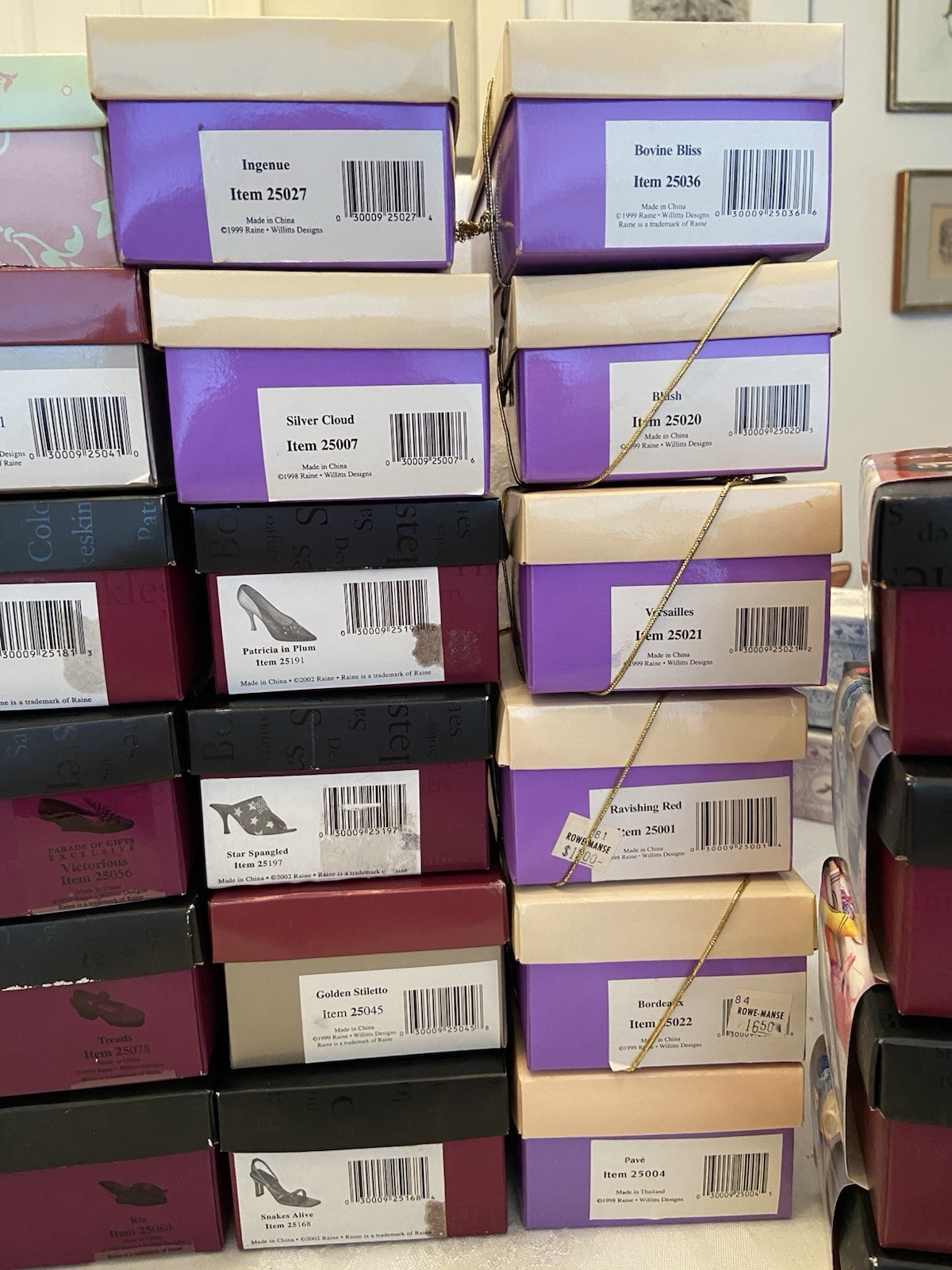 1998-2004 Lot 41 JUST THE RIGHT SHOE Original Boxes Raine Drops Membership Kit