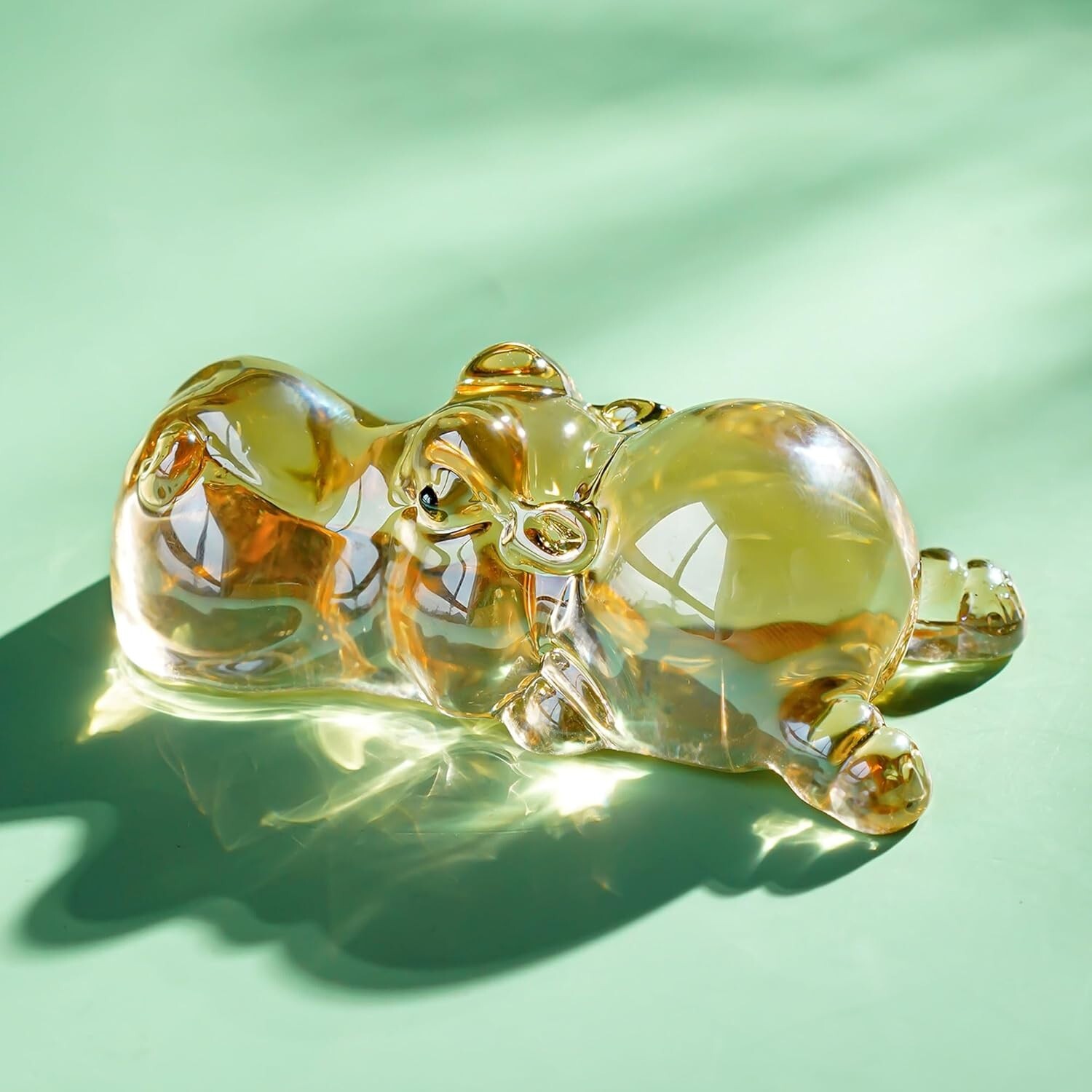 HDCRYSTALGIFTS 3” Crystal Hippo Figurines Collectibles 3.2 x 1.6 x 1.1 inches