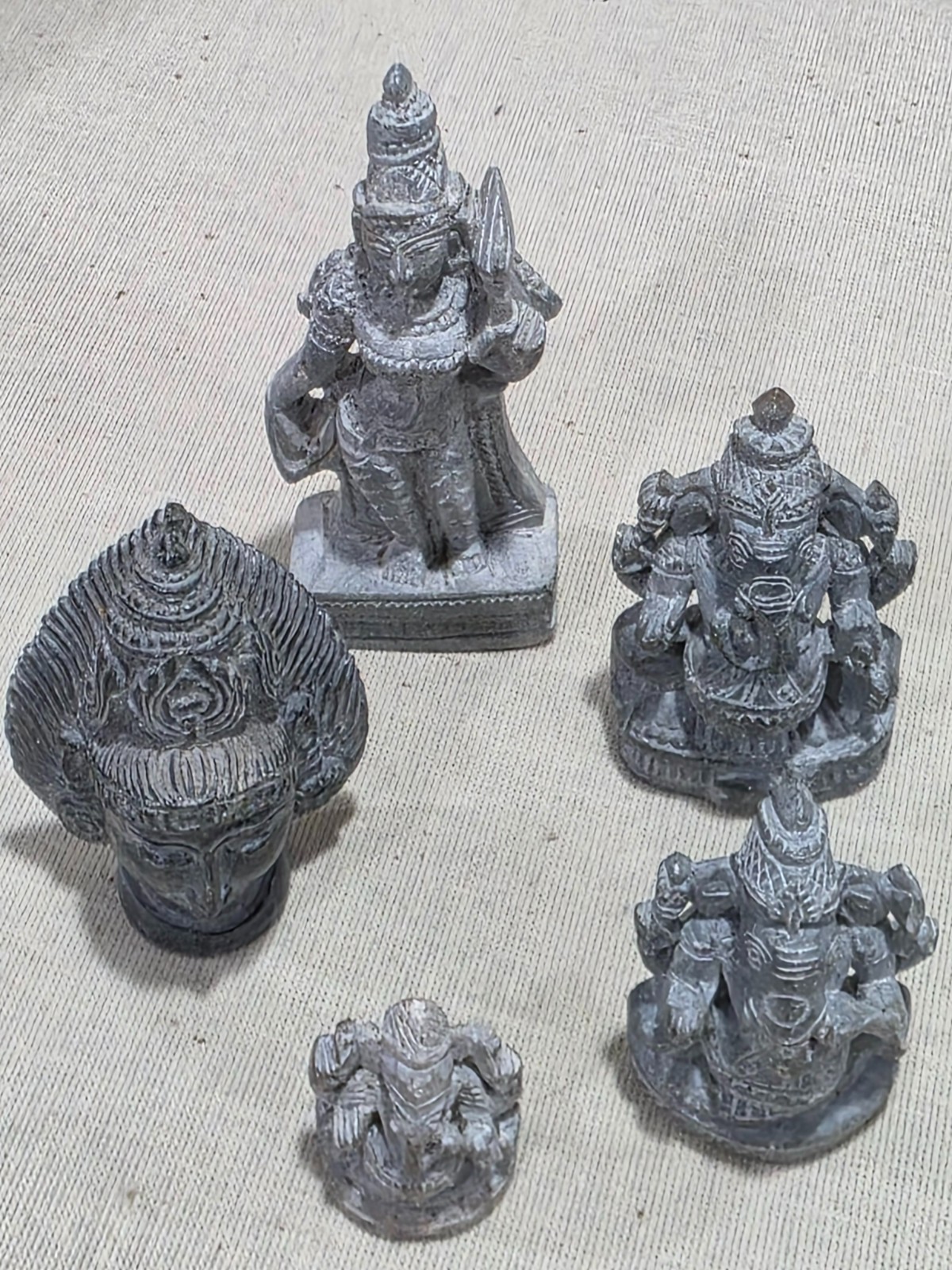 Small Handcrafted Hindu Deity Stone Statues (5)