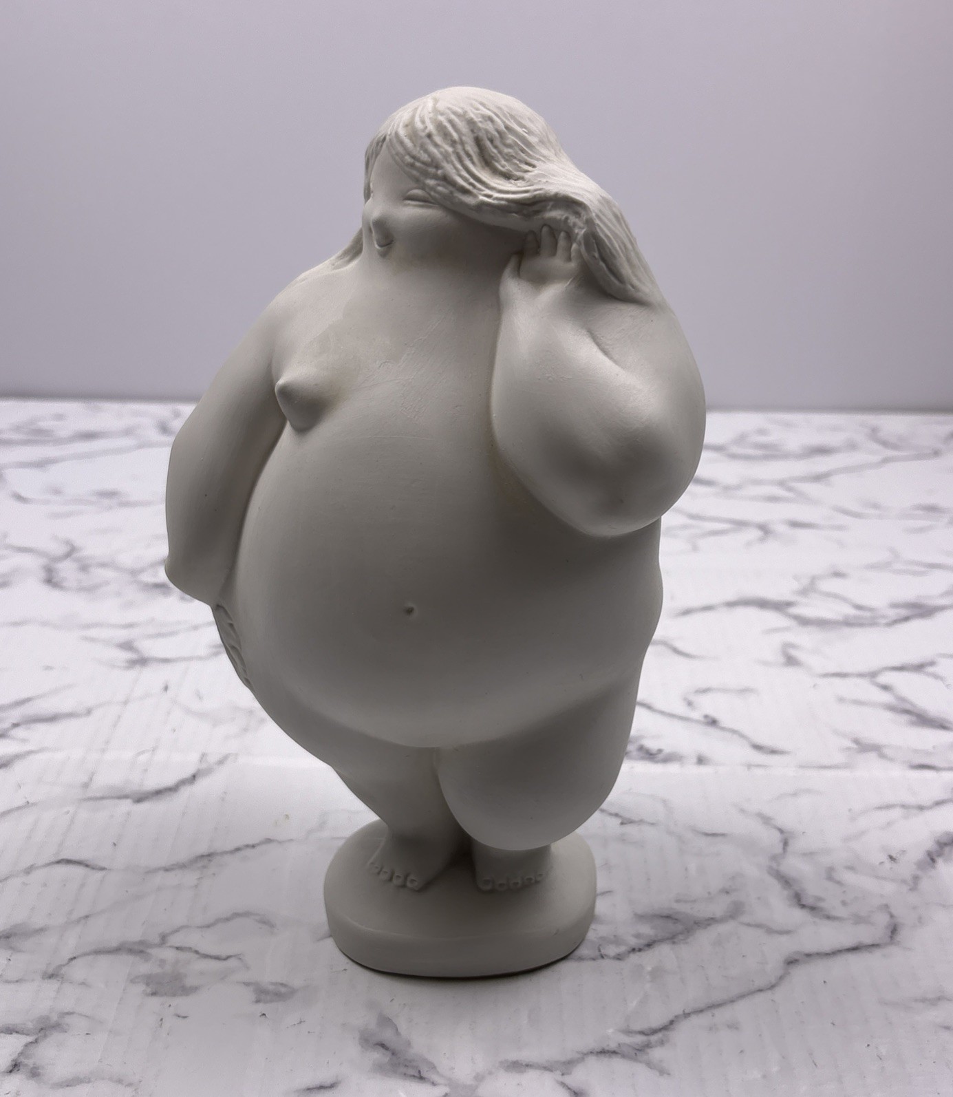 Rare Vintage Las Gordas Bisque Nude Fat Lady Rubenesque Sculpture Ricardo Mesa