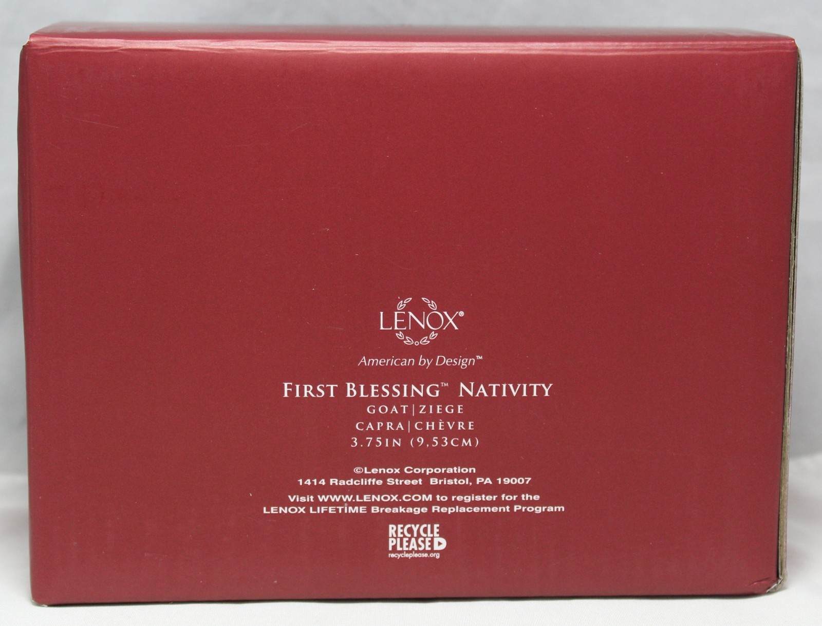 Lenox First Blessing Nativity Goat Figurine Gold/Teal Accents in Box