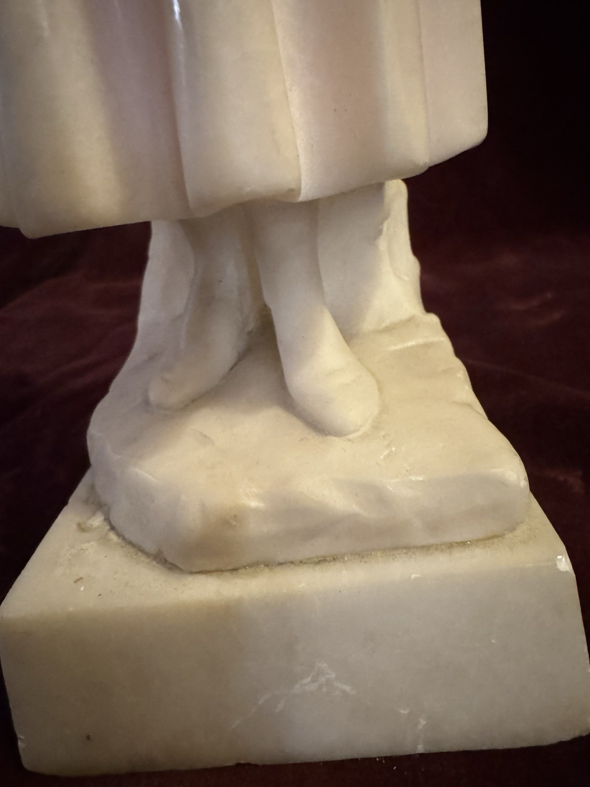 Large Hand Carved 17” Alabaster Statue of Dante Alighieri Early 20th Century