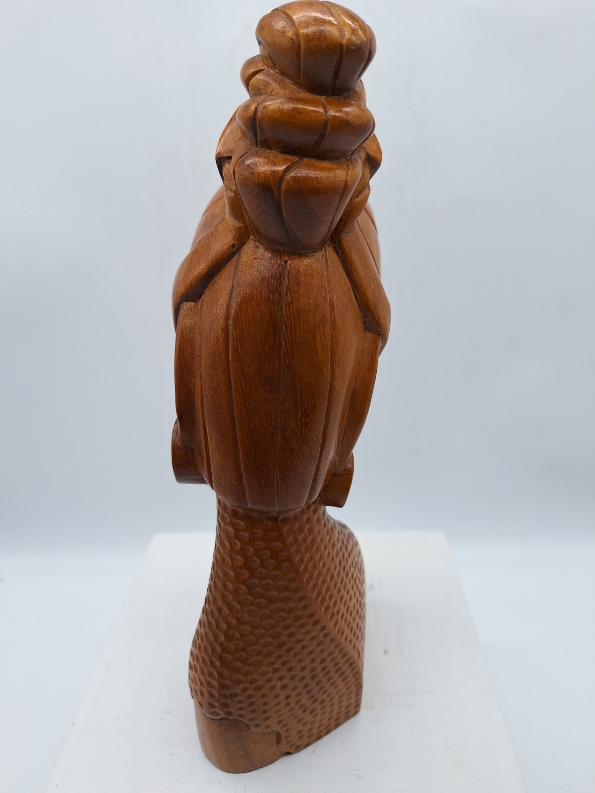 Vintage Carved Mid Century Modern Wooden Woman Sculpture Bust 10″ Tidong