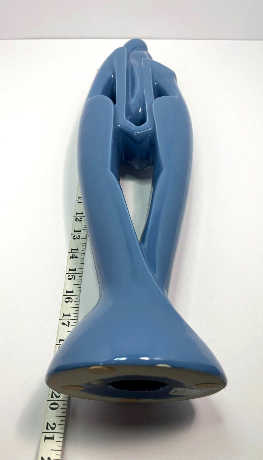 90’s Haeger Rendezvous Standing Romantic Loving Couple Statue Blue 20 inches