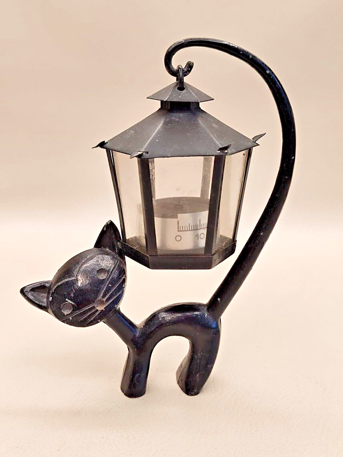 Vintage Soviet copy of Walter Bosse, figurine of a cat with a thermometer RIGA