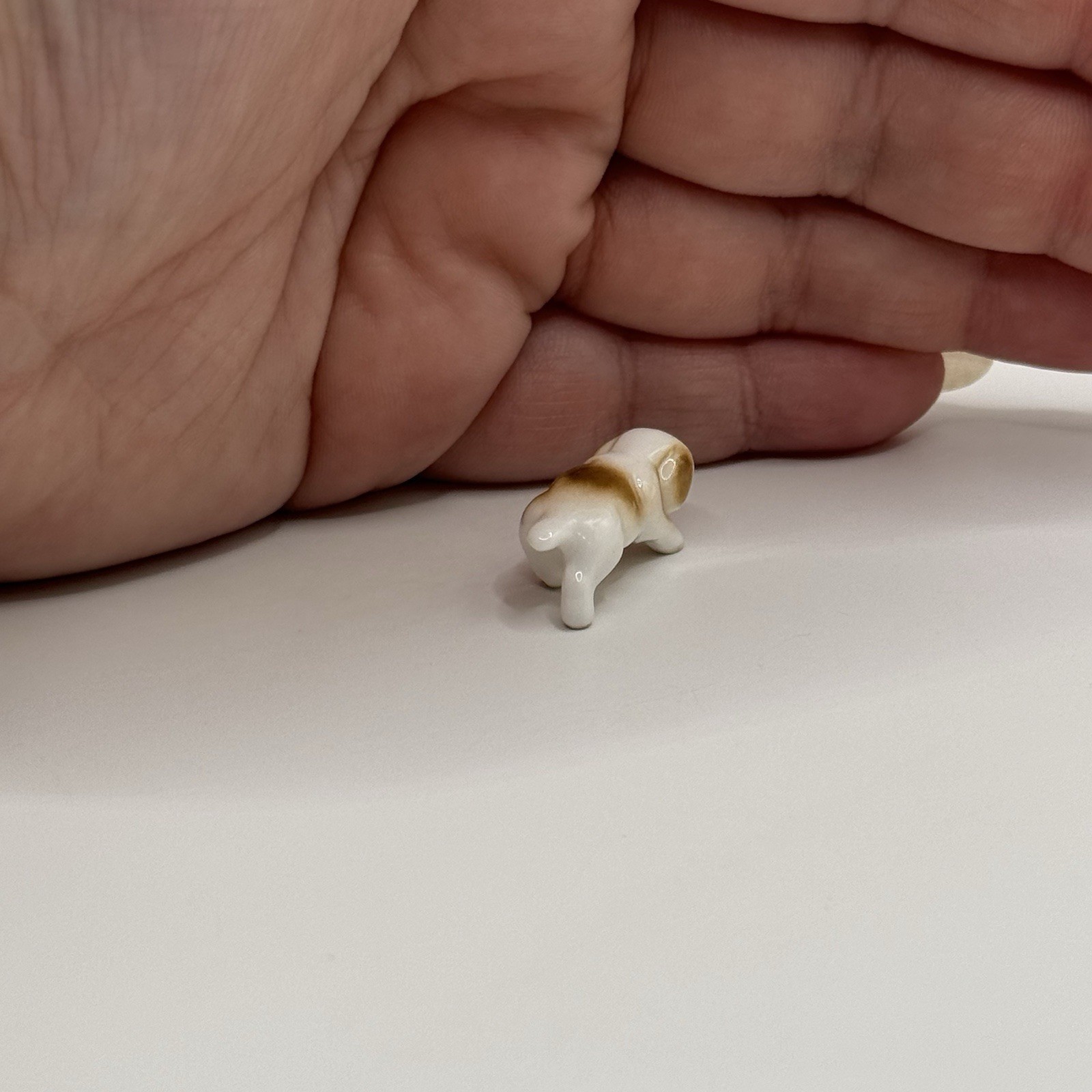 Vintage MCM Miniature Dog Tiny Puppy Figurine Bone China Mini
