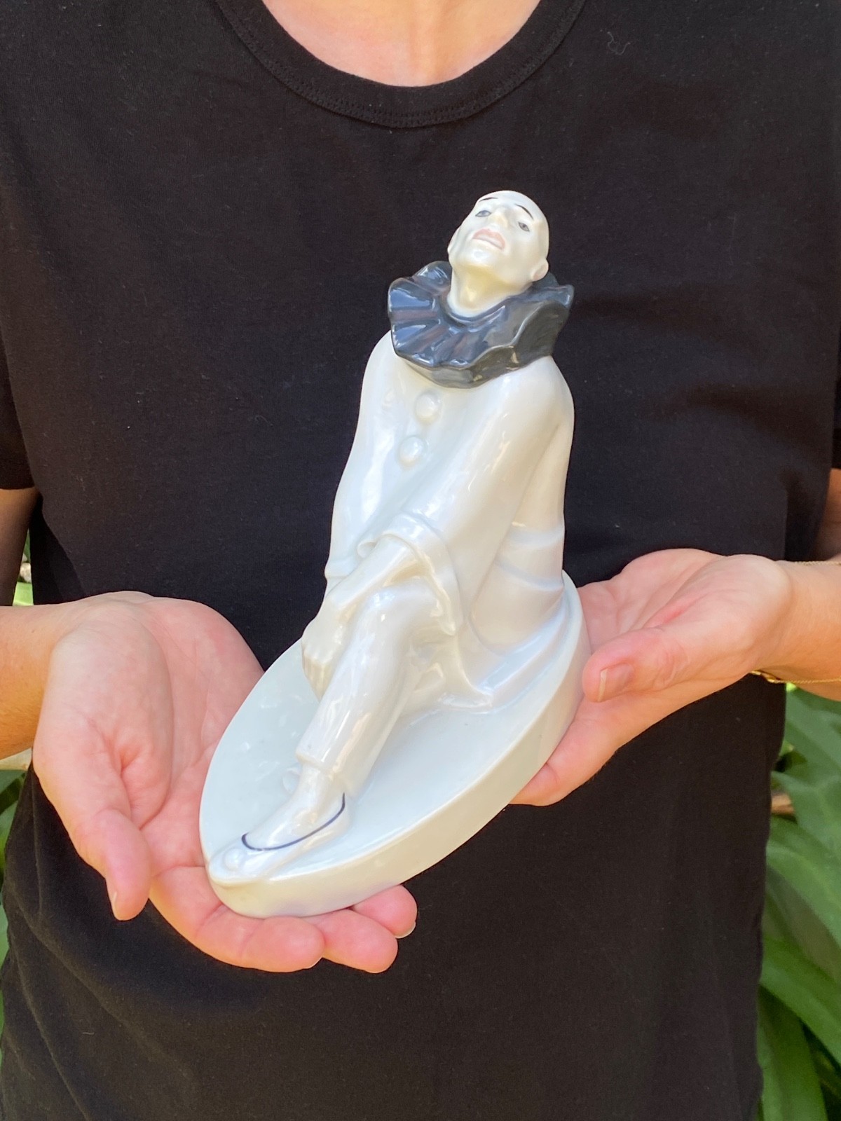 Gebruder Heubach Pierrot porcelain figurine Wera Bartels Large Art Deco /0713