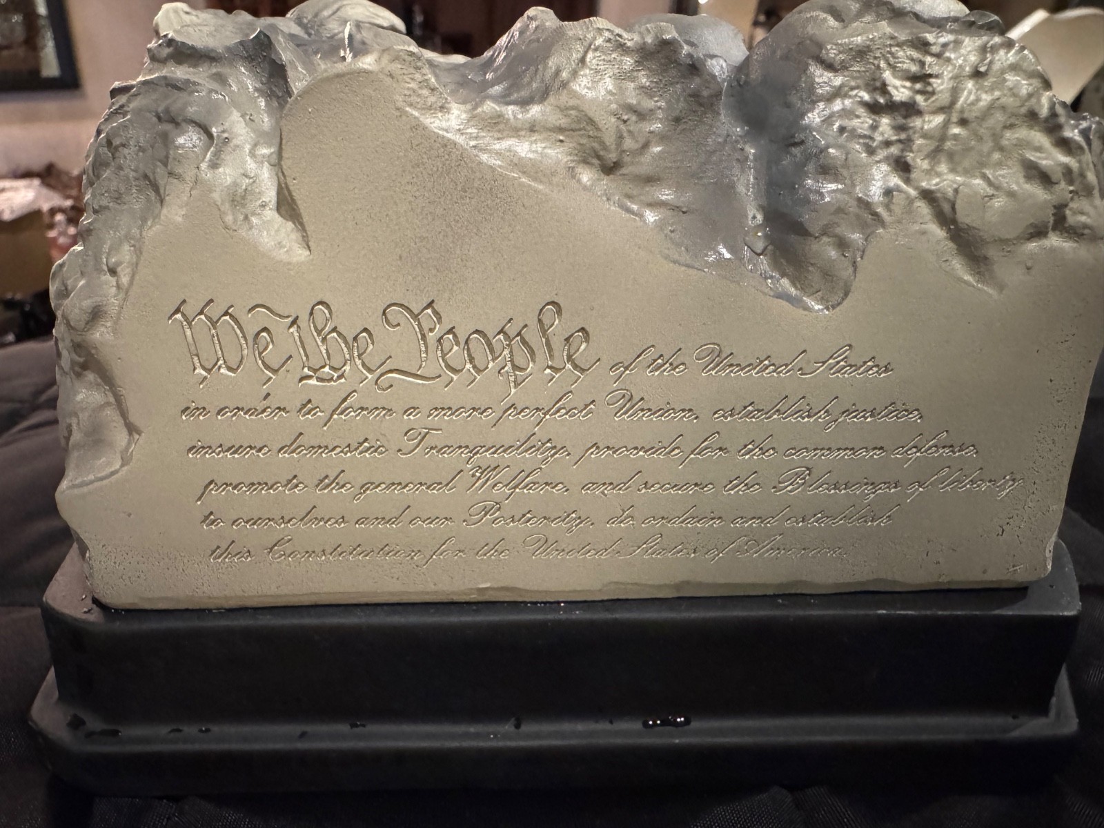 New In Box Mount Rushmore Trump Statue God Bless the USA