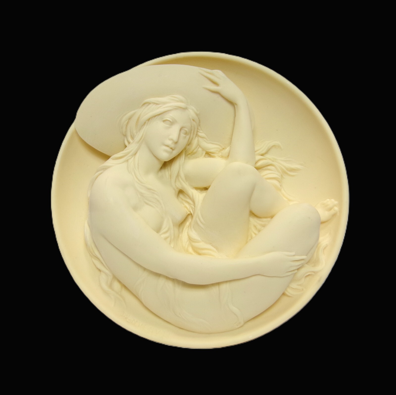 SATUDIO DANTE Sergio Benvenuti Muse “Erato” Alabaster Relief, ITALY w/ COA