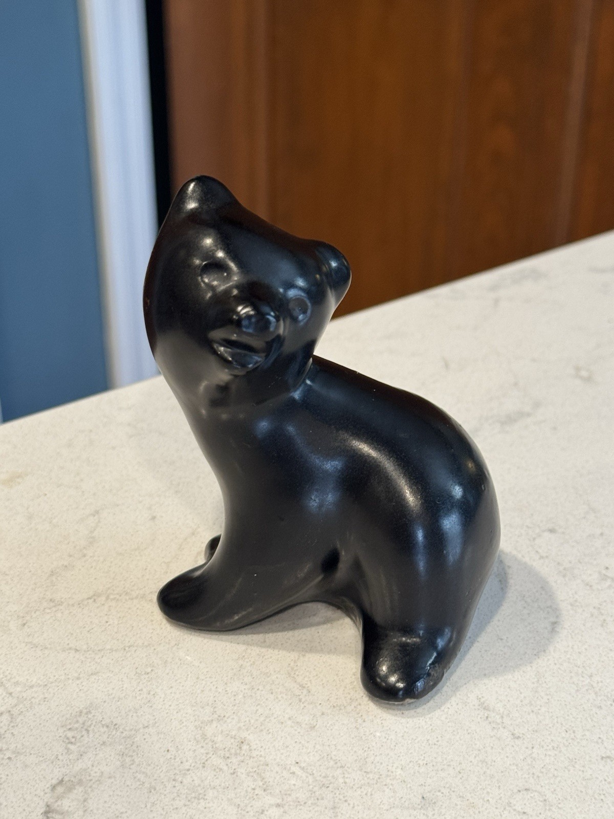Vintage Pigeon Forge Pottery Matte Black Baby Bear Figurine Douglas Ferguson