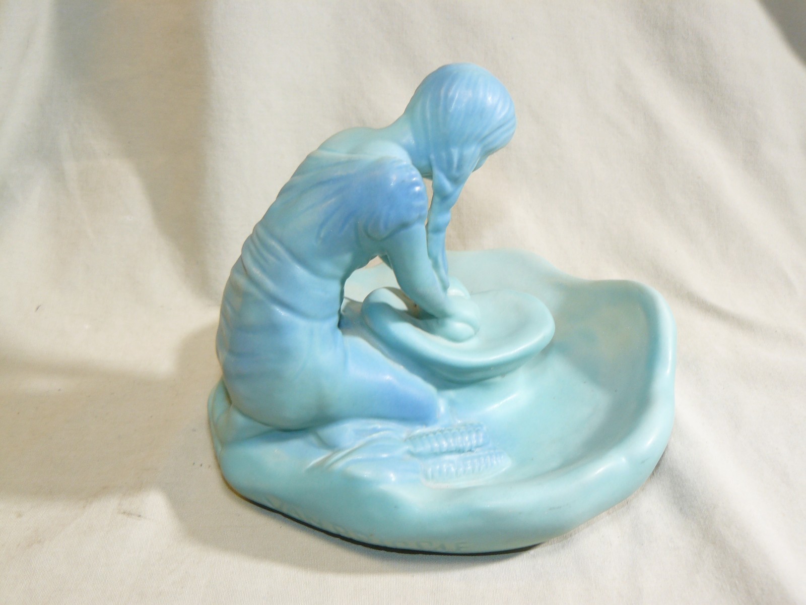 Vintage Van Briggle Art Pottery Corn Maiden Marked Gray Line 1955