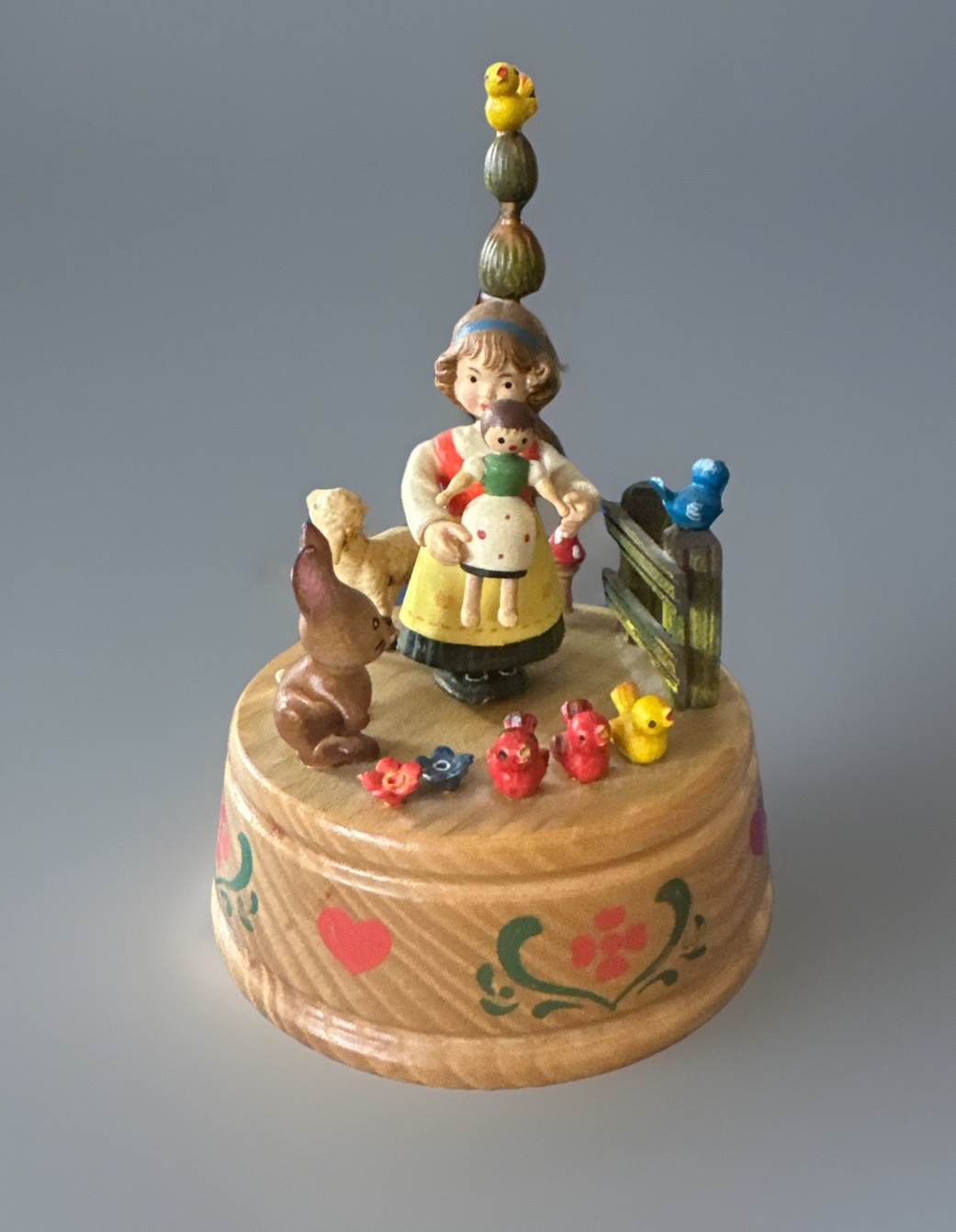 Vintage ANRI Music Box ‘Shall We Dance?’ Girl/Animals Handcrafted Italy Working