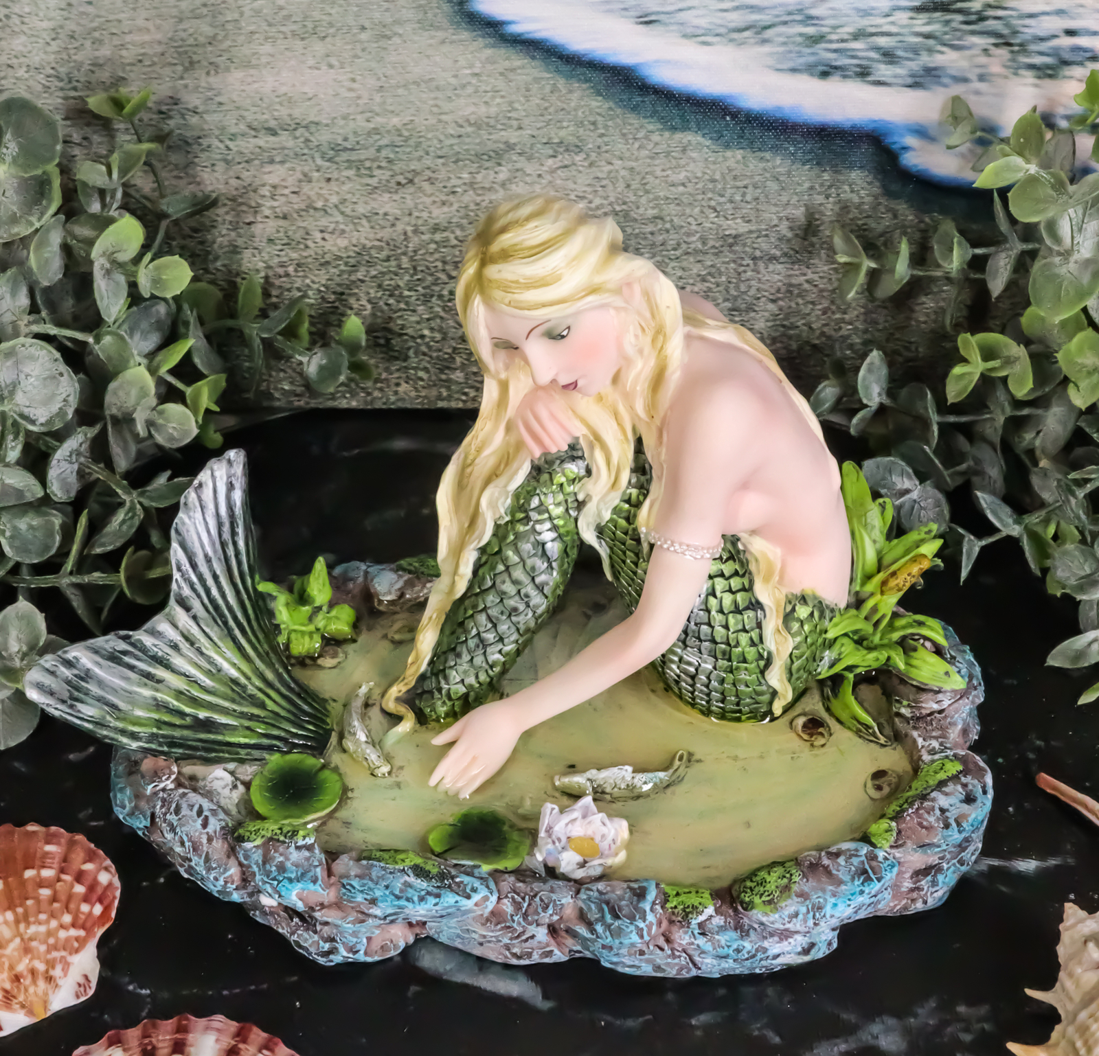 Ebros Young Maiden Mermaid by The Lagoon Statue Nautical Mermaid Figurine 7.25″W