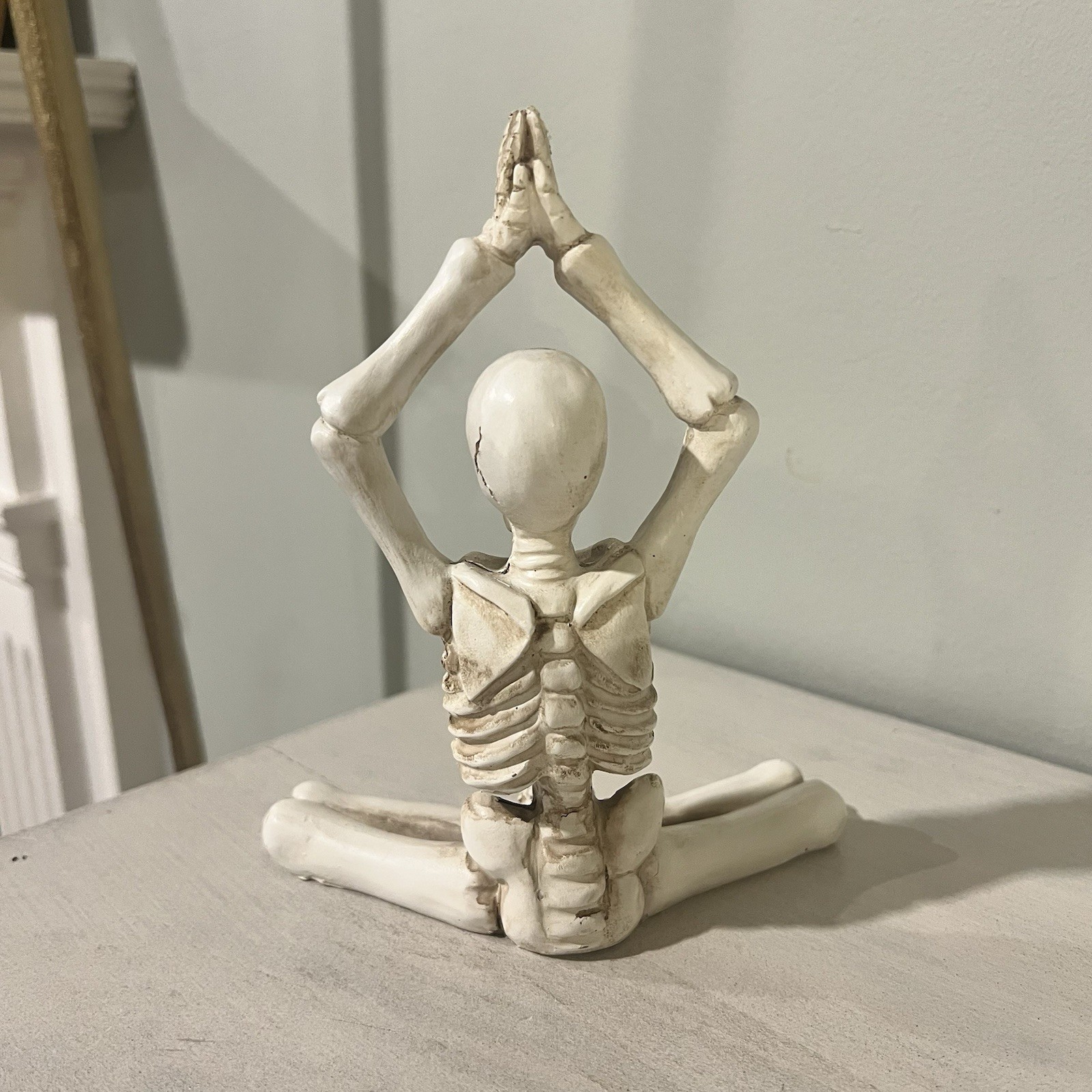 Yoga Namaste Resin Skeleton Meditating Sitting Statue Halloween