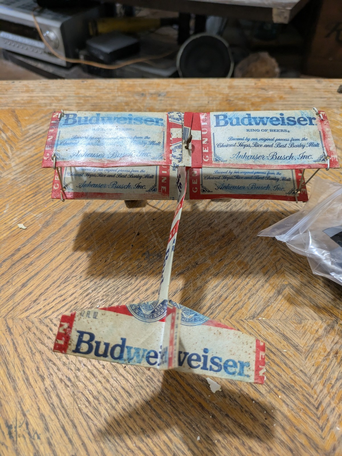 Hand Crafted Budweiser Airplane Made From Budweiser Cans