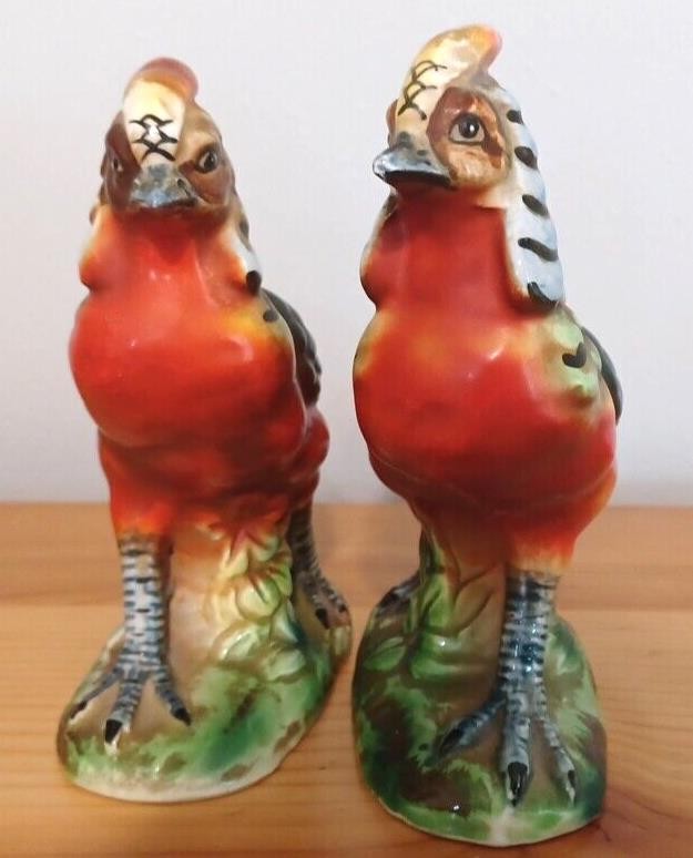 Arco Pheasants VTG Colorful 6 3/4″ VTG Ceramic Decor Hand Painted Japan