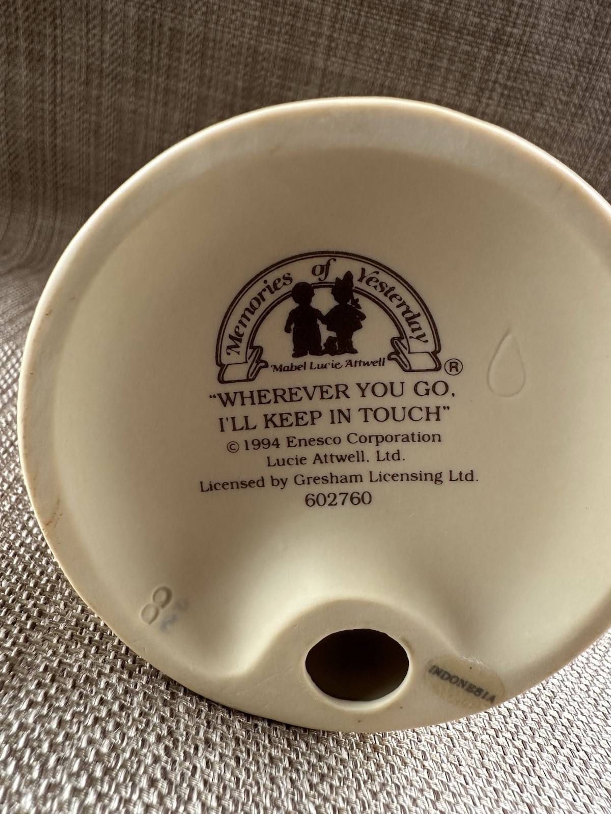 Enesco Memories Of Yesterday “Wherever You Go I’ll Keep In Touch”figurine 602760