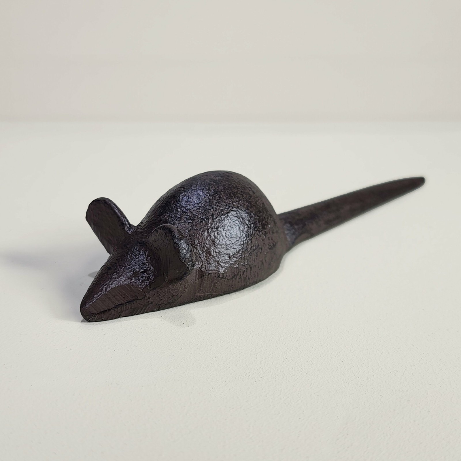 Cast Iron Brown Mouse Figurine, 4.5 Inch