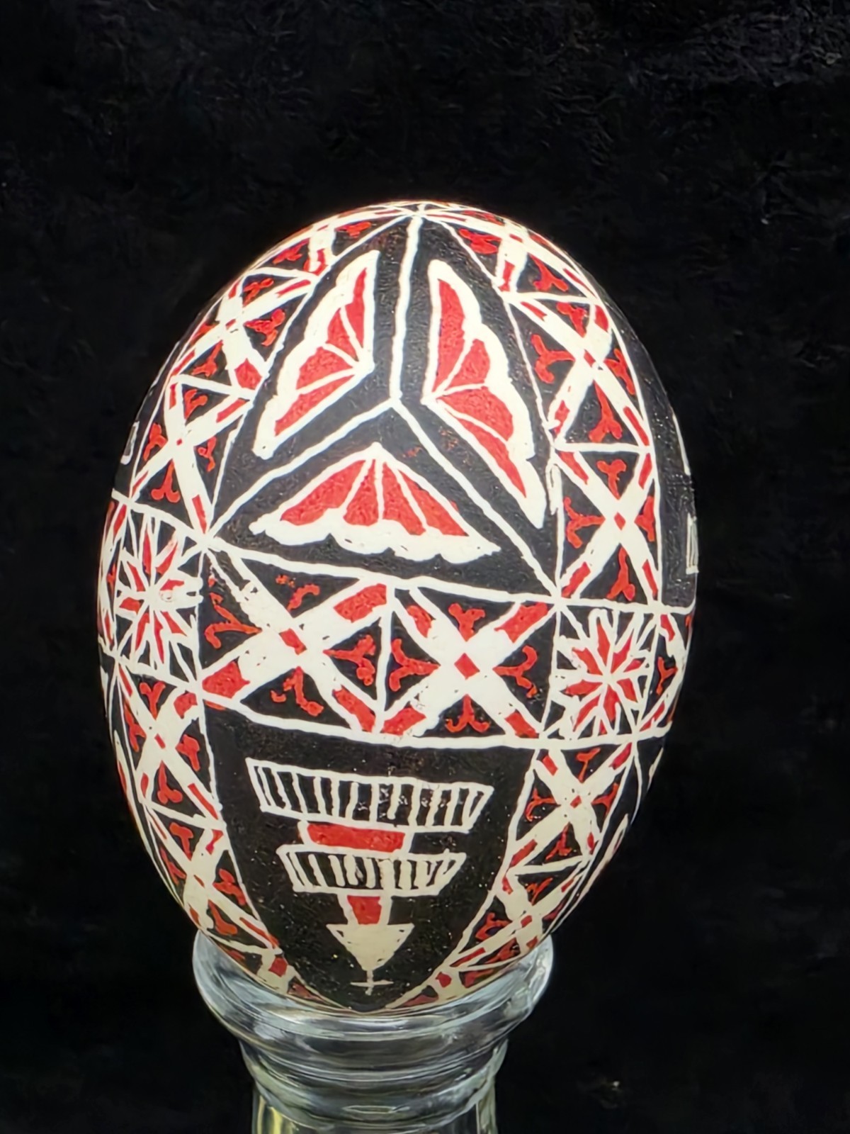 Vintage Handpainted Real Egg Shell Decorative Egg Ukrainian Pysanka.