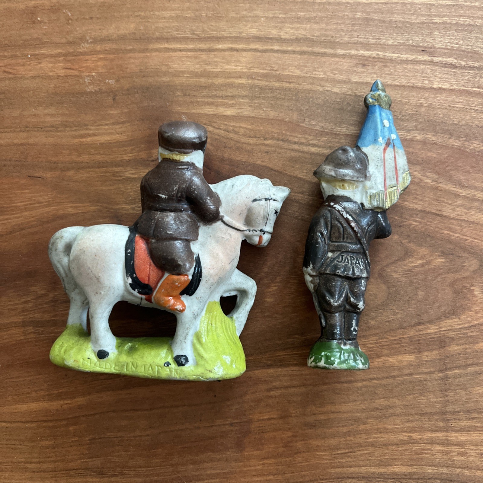Vintage Bisque Porcelain Soldiers Made In Japan Lot Of 2