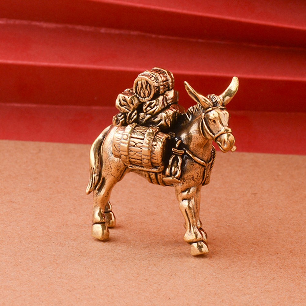 Brass Donkey Statue Home Office Decoration Animal Statue Ornament Decoration