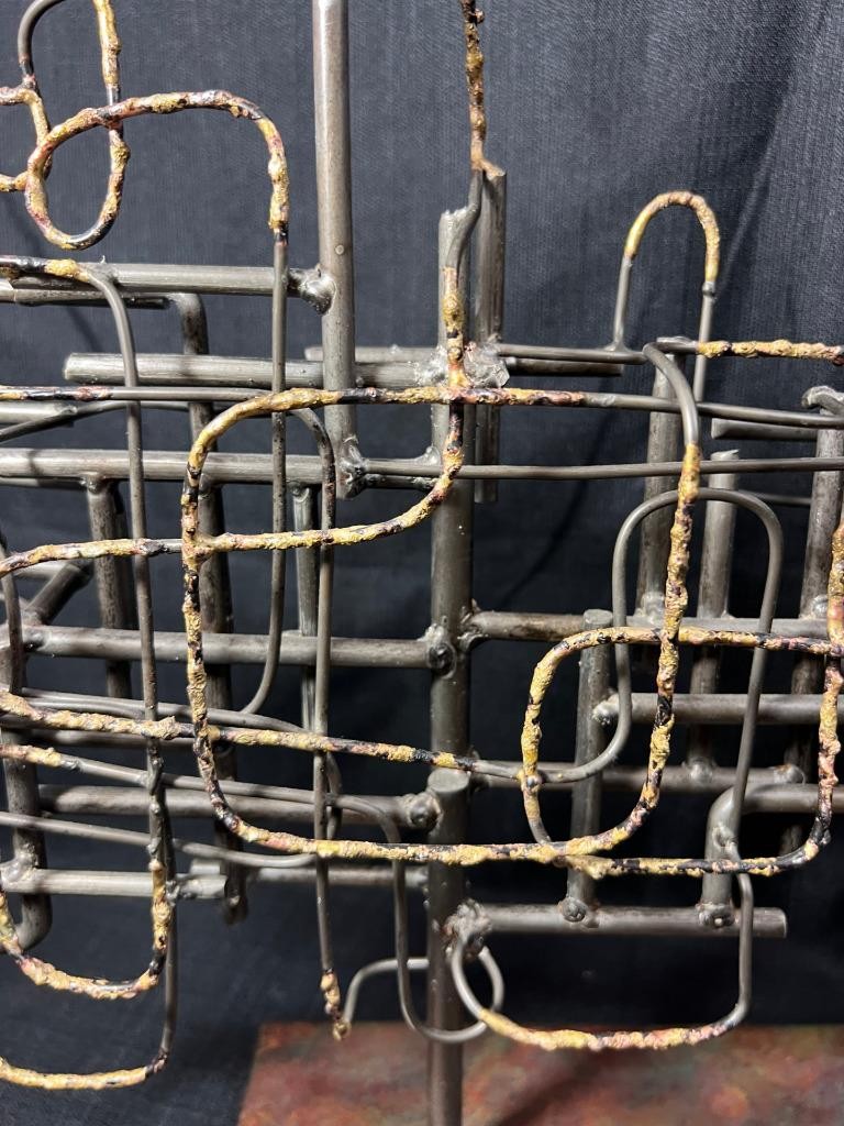 Metal Welded Abstract Zagiri Brutalist Modern Iron Art Sculpture for Uttermost