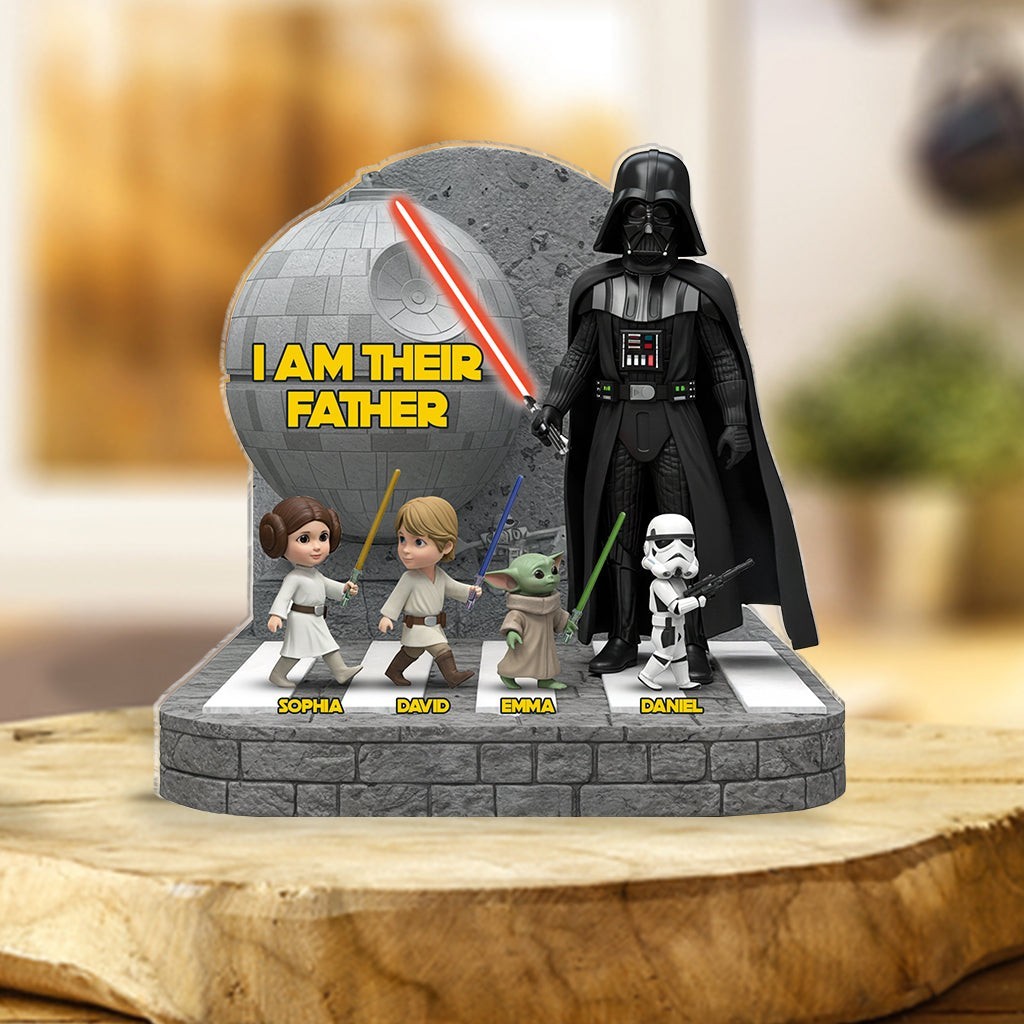 Personalized Darth Vader Dad Kids Star Wars Acrylic Plaque Wooden Block Decor