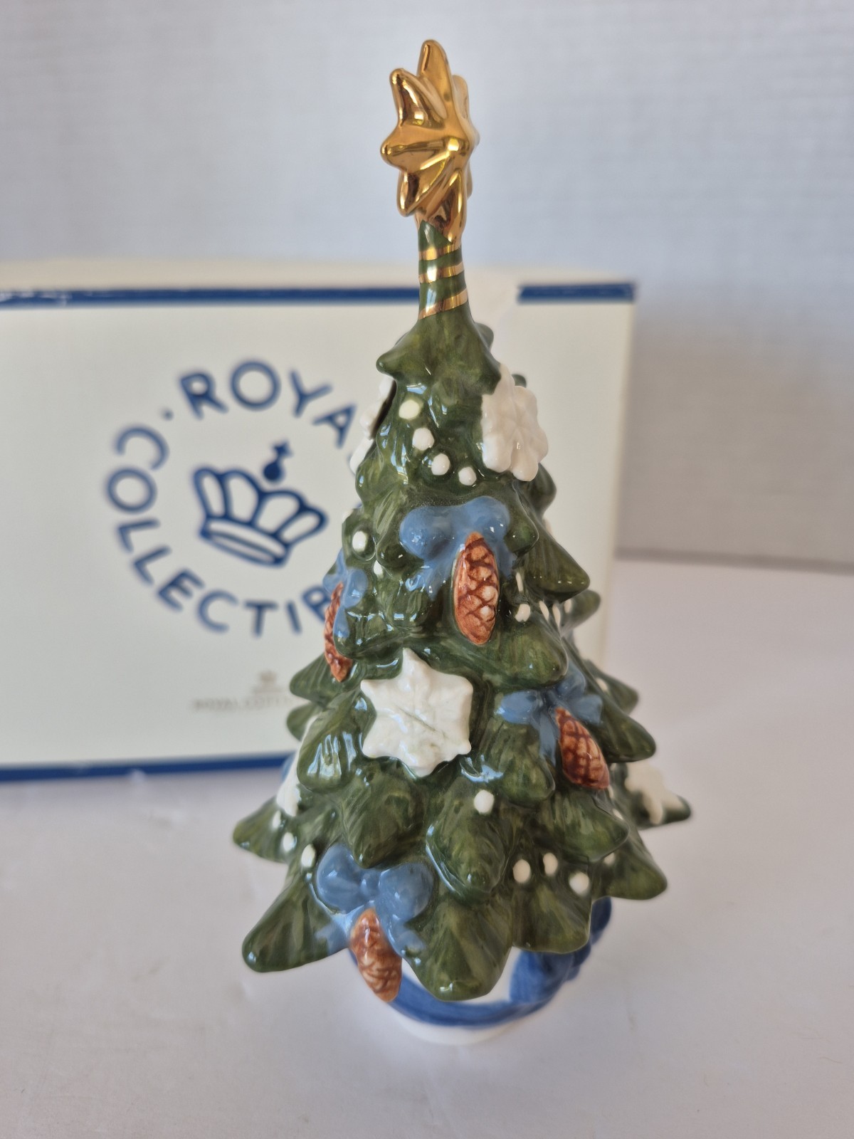 2015 Royal Copenhagen Annual Christmas Tree Pine Cones Porcelain Figurine w/ Box