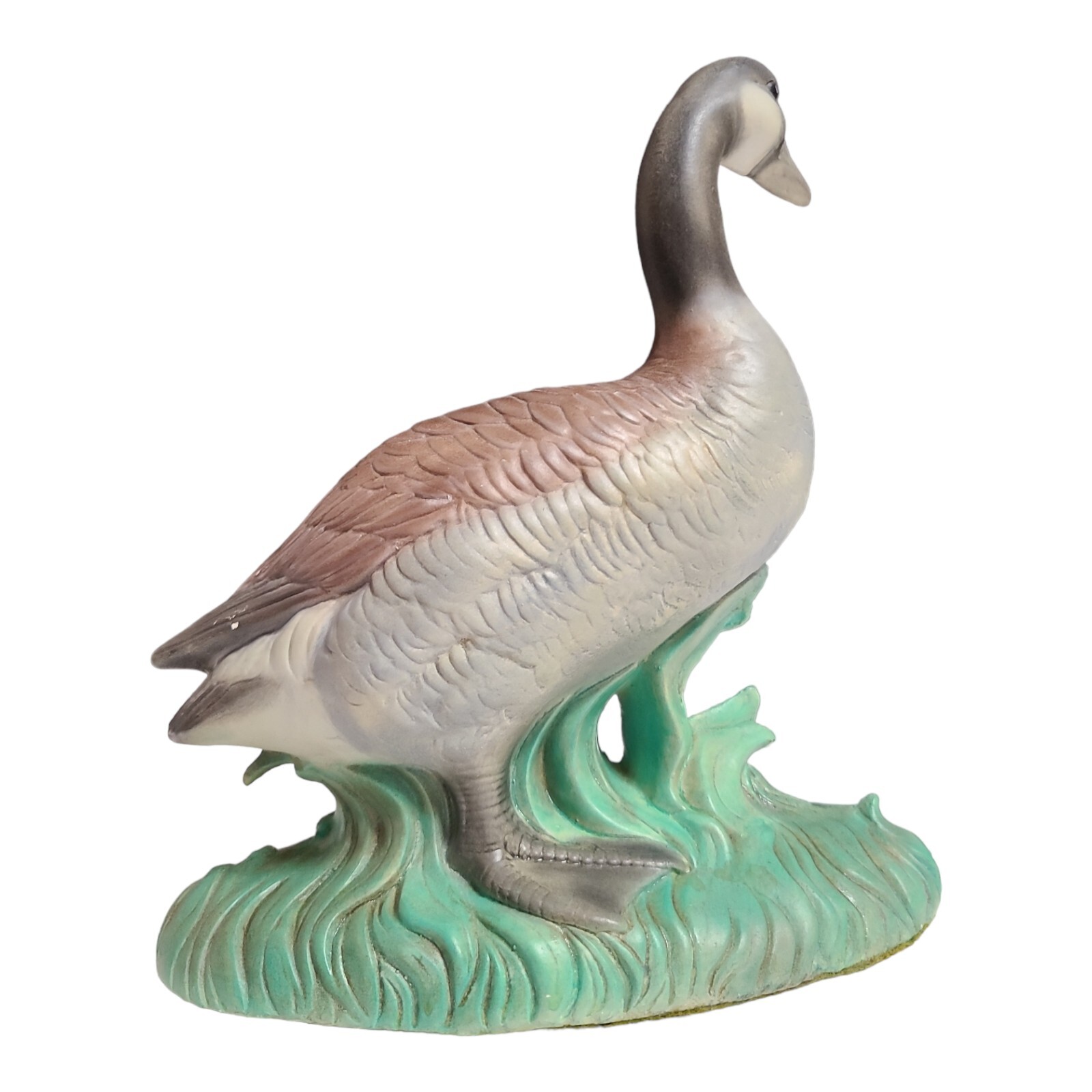 Vtg Hand Painted Chalkware Plaster 8.75″ Canadian Goose Figurine Statue 3+ Lbs