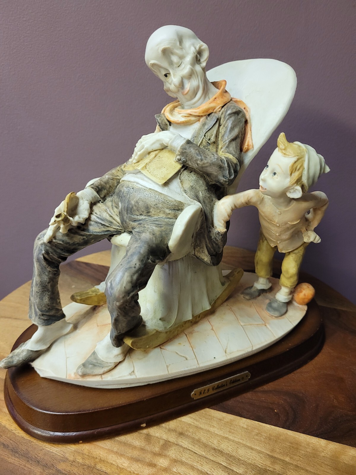 G. Armani FEJ Collector’s Edition Large 10″ Figurine Mischievious Boy & Grandpa