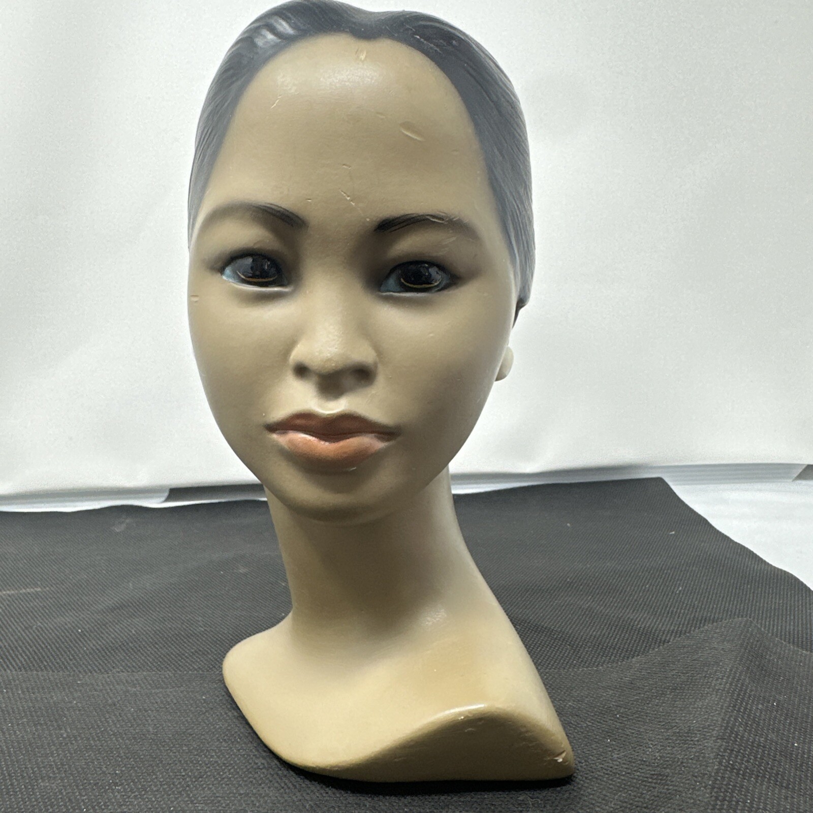 VINTAGE 1950’s ALEXANDER BACKER CHALKWARE POLYNESIAN TIKI WOMAN BUST STATUE