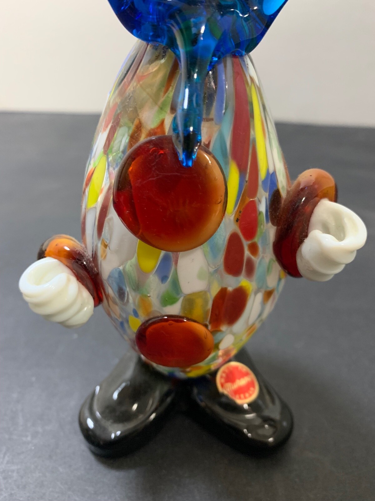 Vintage Murano Glass Clown Figurine. Hand Blown Glass. 1960-1969.