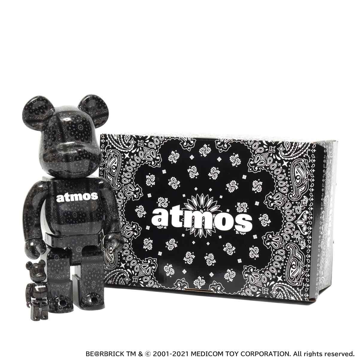 ATMOS BLACK BANDANA BEARBRICK 400% & 100% BE@RBRICK – UNOPENED – FREE SHIPPING